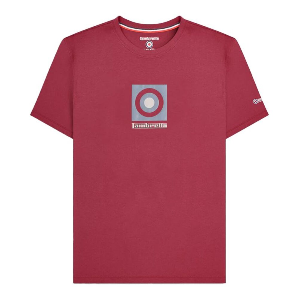 Lambretta Mens Box Logo T-Shirt / Burgundy